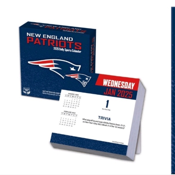 NFL New England Patriots 2025 Box Calendar Brand New In Box - Picture 1 of 5
